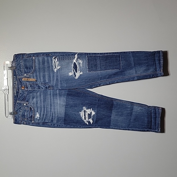 American Eagle Outfitters Women's Patchwork Tomgirl jeans - size 8 short - Picture 1 of 15